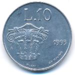 San Marino, 10 lire, 1993