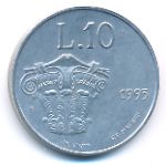 San Marino, 10 lire, 1993