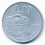 San Marino, 10 lire, 1993