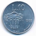 San Marino, 10 lire, 1993