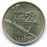 San Marino, 20 lire, 1989