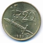 San Marino, 20 lire, 1989