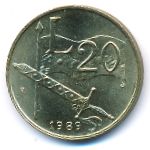 San Marino, 20 lire, 1989