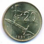 San Marino, 20 lire, 1989