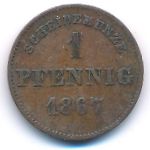 Saxe-Meiningen, 1 pfennig, 1867