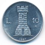 San Marino, 10 lire, 1987