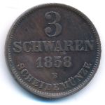 Oldenburg, 3 schwaren, 1858