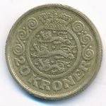 Denmark, 20 kroner, 1990