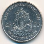 East Caribbean States, 25 cents, 1981