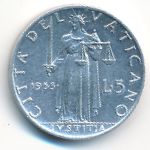 Ватикан, 5 лир (1953 г.)