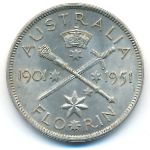 Australia, 1 флорин (1951 г.)