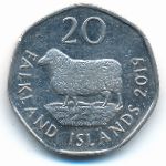 Falkland Islands, 20 пенсов, 
