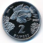 Кокосовые острова., 2 рупии (2023 г.)