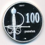 Penon de Velez de la Gomera., 100 песет (2017 г.)
