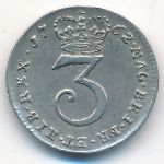 Great Britain, 3 пенса (1762 г.)