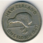New Zealand, 1 florin, 1947
