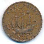 Великобритания, 1/2 пенни (1944 г.)