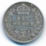 Great Britain, 6 пенсов (1887 г.)
