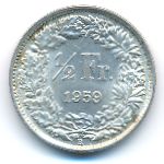 Switzerland, 1/2 франка (1959 г.)