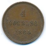 Guernsey, 4 дубля (1864 г.)