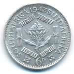 South Africa, 6 пенсов (1943 г.)