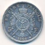 Франция, 5 франков (1868 г.)