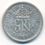 Великобритания, 6 пенсов (1943 г.)