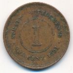 Straits Settlements, 1 цент (1891 г.)