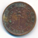 Ceylon, 1/2 цента (1870 г.)