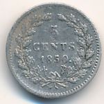 Нидерланды, 5 центов (1850 г.)