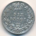 Великобритания, 6 пенсов (1886 г.)