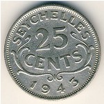Seychelles, 25 cents, 1939–1944