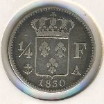 Франция, 1/4 франка (1825–1830 г.)