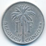Belgian Congo, 1 франк (1925 г.)