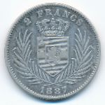 Belgian Congo, 2 франка (1887 г.)