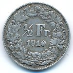 Швейцария, 1/2 франка (1910 г.)