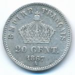 Франция, 20 сантимов (1867 г.)