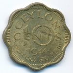 Ceylon, 10 центов (1944 г.)