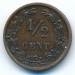 Нидерланды, 1/2 цента (1884 г.)
