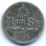 Sweden, 1/32 риксдалера (1853 г.)