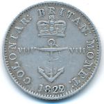 Британская Вест-Индия, 1/16 доллара (1822 г.)