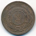 Уругвай, 2 сентесимо (1869 г.)