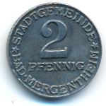 Мергентхайм., 2 пфеннига (1920 г.)