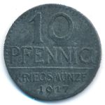 Юберлинген., 10 пфеннигов (1917 г.)
