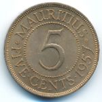 Mauritius, 5 центов (1957 г.)