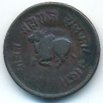 Indore, 1/4 анны (1886 г.)