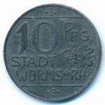 Вормс., 10 пфеннигов (1918 г.)