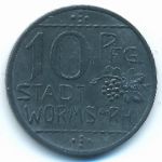 Вормс., 10 пфеннигов (1918 г.)
