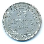 Newfoundland, 25 центов (1917 г.)