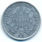 Франция, 5 франков (1851 г.)